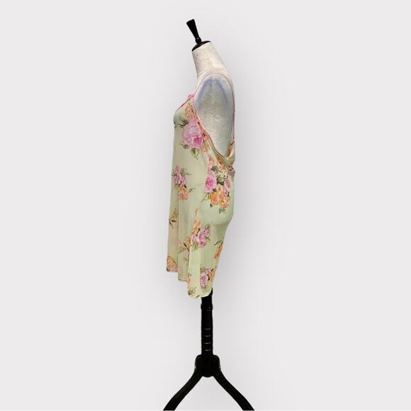 Vintage Slip Nightgown Pink Green - Picture 3 of 4